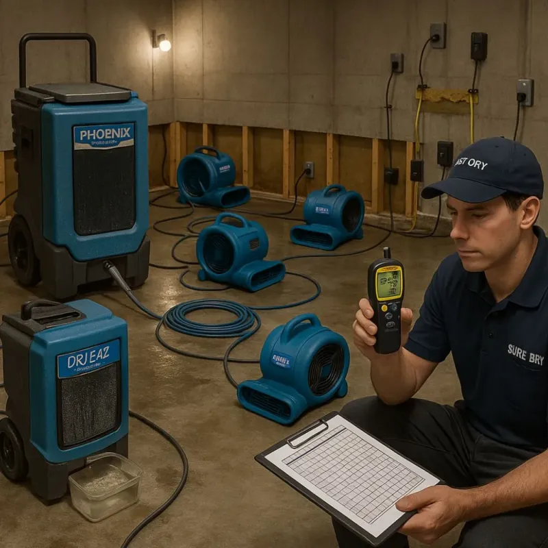 Structural Drying and Dehumidification process in Orland, ME